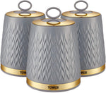 Tower Empire Set of 3 Storage Canisters, 1.3L, One Size, condition new but damaged box