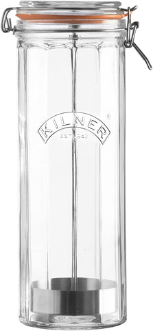 Kilner 2.2 L Facetted Clip Top Spaghetti Jar, condition new but small broken piece under lid, does not affect use, damaged box