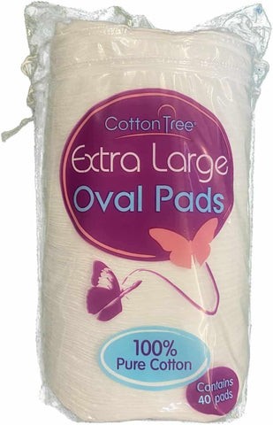 Cotton Tree 100% Cotton Large Oval Pads 40 Pack