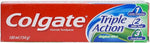 Colgate toothpaste 100 ml. Triple Action, Original Mint, Expiry 12/24, damaged/ dented box (Ref TG1-2)