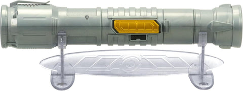 Power Saber Red, Used- good, missing both lock connectors for stand, no original packaging, needs batteries
