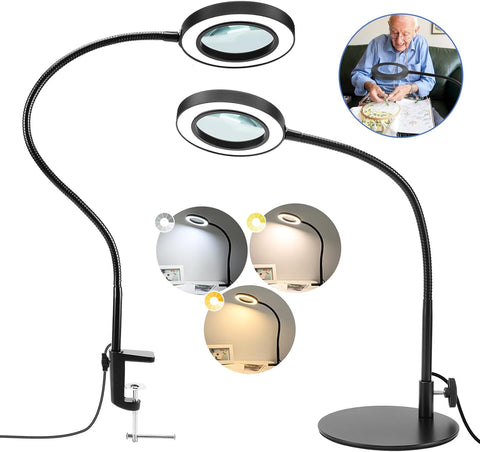 Magnifying Glass with Light and Stand , new , damaged/open box