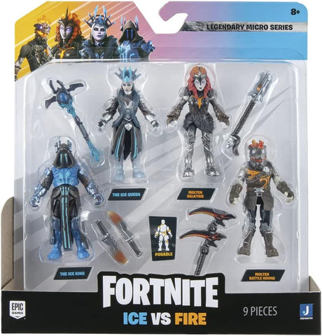 Fortnite MICRO SQUAD-Four 2.5-inch Articulated Figures, condition used- good, broken box