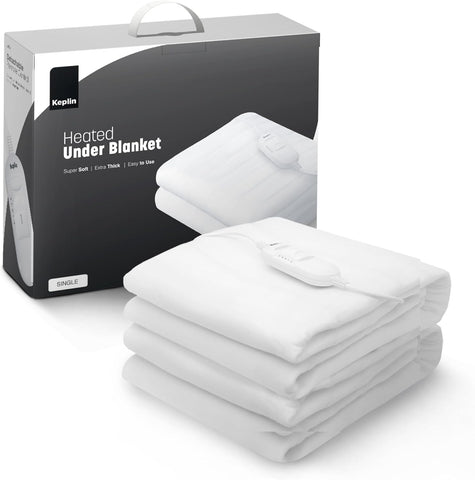 KEPLIN White Electric Heated Blanket for Bed - 65 x 135 cm Single Size Bed- used very good but broken /scruffy box