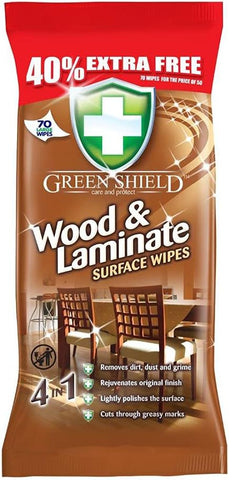 Green Shield Wood & Laminate Wipes 70pk