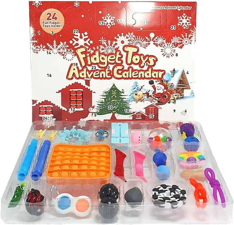 Super Star Christmas Fidget Toys Advent Calendar, Used- very good, 1 toy missing, open, damaged box