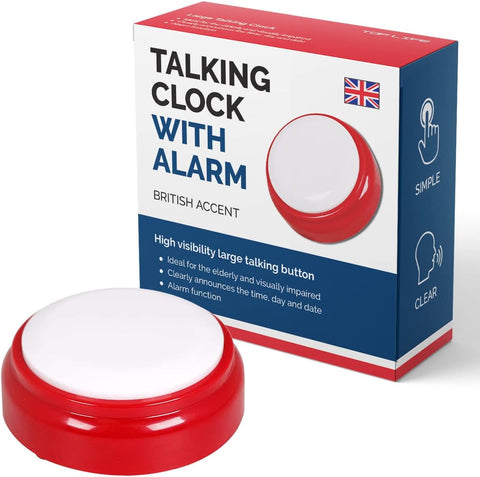 Talking Clock for The Elderly - British Accent- English Speaking Clock- used-acceptable, sticky marks/ no box/scruffy packaging