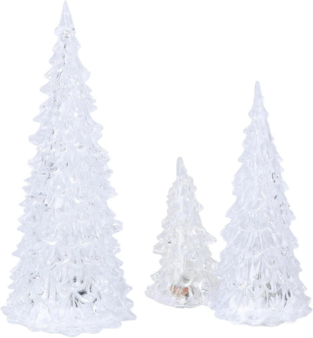 HOMSFOU Lighted Christmas Tree 3pcs, condition used- very good, open, damaged box