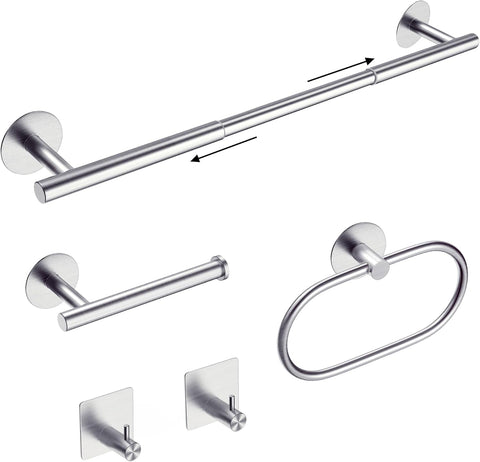 AUZONIMICS Hand Towel Holder Set Self Adhesive - 5 Pieces, used - good - sticky pads need replacing