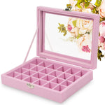 SUPPRUI Earrings Storage Organiser Pink-24 Grids, condition new, open packaging