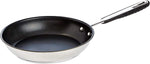 Amazon Basics Stainless steel frying pan with non-stick coating, comfortable handle, 20 cm, Silver- new in original box