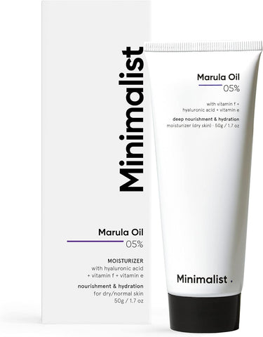 Minimalist Marula Oil 5% Face Moisturizer For Dry Skin, 50 g, best before 06/25