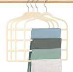 Trouser Hangers Space Saving Velvet Hangers 4 Pack Beige- new but 1 has a scratch near the hook