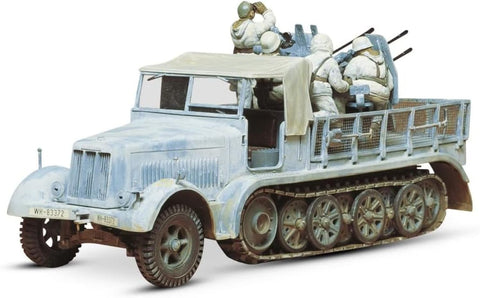 German Half-Track Military Model Assembly Kit, New but toolbox missing, open, scruffy box