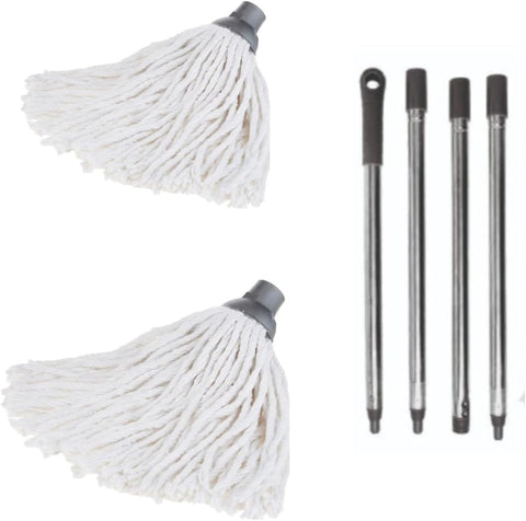 Requisite Needs long cotton floor mop (2 cotton mops with handle) condition new, scruffy box