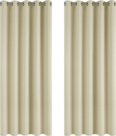 Deconovo Blackout Curtains Thermal 66x63'' Beige, condition new, no original packaging