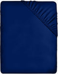 Utopia Bedding Fitted Sheet Double, Royal Blue - Deep Pocket 14 inch (35 cm)- new but open pack