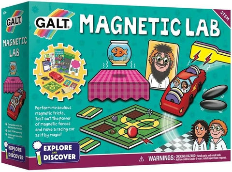 Galt Magnetic Lab, Used- acceptable, open, scruffy box, missing purple rond, road board