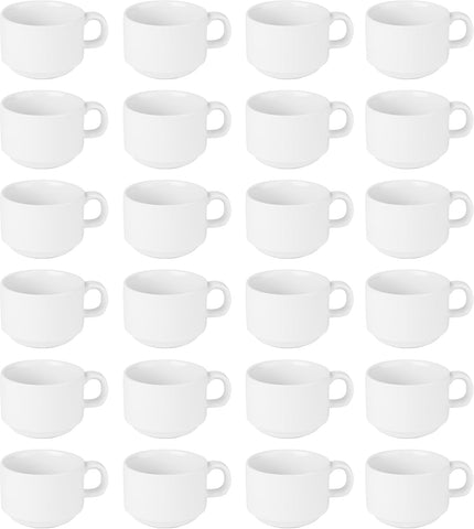 Olympia Athena Stacking Cups 200 ml / 7 oz (Pack of 24), White Porcelain New but scruffy packaging