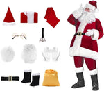 Men's Deluxe Santa Claus Costume 11pcs Adult Velvet, Size XXL,  refurbished, MISSING BAG (Ref TT 108)