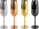 ECHTWERK Champagne Flute Glass , 250ml , x6 GOLD GLASSES  , new but one is broken , SCRUFFY box