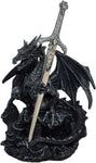 Nemesis Now Oath of the Dragon 19cm, Black- new but horns are broken and sword is missing, open damaged box