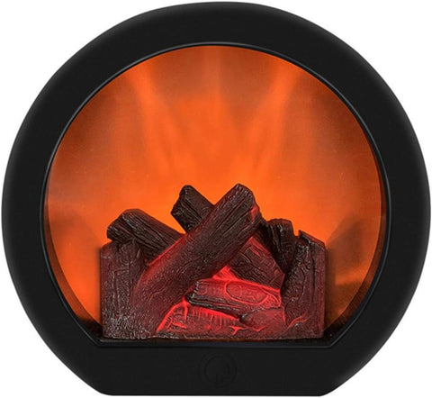 POHOVE Flameless LED Fireplace Lantern , new , open  scruffy box