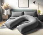 Velvet Stitch U Pillow Cover Only 12FT (Grey) condition new, open bag