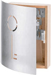 Zeller 'SchlÃ¼ssel' (Key) 13846 Key Cabinet 21.5 x 6 x 24.5 cm Beech Wood and Stainless Steel- new but open scruffy box