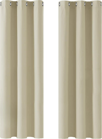 Deconovo Room Darkening Thermal Insulated Curtains Eyelet-  Beige 42 x 90 Inch 2 Panels- new but missing original packaging