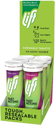 Lift Fast-Acting Glucose Chewable Tablets, 6pack x10 Tablet, best before 02/28, damaged box