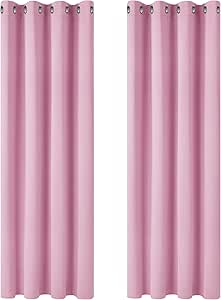 Deconovo Pink Blackout Curtains Solid Thermal Insulated , 46x54 inch , new but original packaging missing