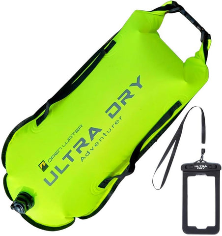Swim Buoy Tow Floats for Open Water Swimming 28l Green, New but scruffy packaging