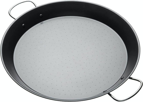 KitchenCraft World of Flavours Paella Pan Carbon Steel, 38.5 cm (15''), Black- new but small dent with rust on edge