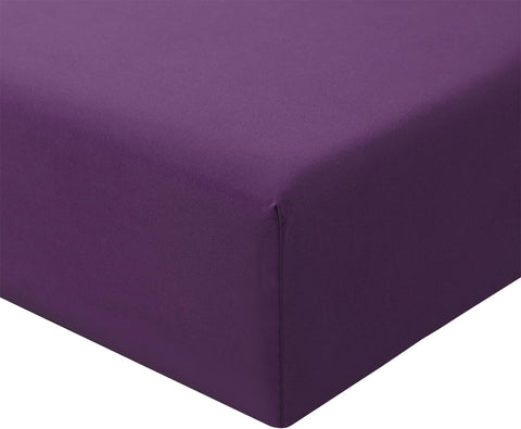 RUIKASI Double Fitted Sheet Deep - Purple, condition new, open, scruffy bag