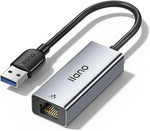 llano START A HUB |  USB 3.0 to RJ45 Ethernet LAN Wired Network Adapter  | Support 10/100/1000Mbps | Silver | (ref M14)