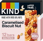 KIND Bars, Gluten Free Snack Bars, Caramelised Biscuit Nut 12 x 40g- best before 10/24- slight damaged box