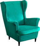 Mingfuxin Wingback Chair Covers 2 Piece, Hole Blue, condition new, scruffy packaging