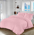 Comfort Collections Santiago Ruffle Frill Duvet Cover and Pillow Cases Bedding Set Blush Pink Double 200cm x 200cm Approximate, new, not original bag