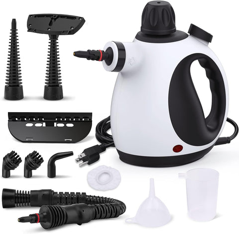 KOITAT Portable Steam Cleaner, Hand Held-10-Piece Accessory Kit- new but open, scruffy box