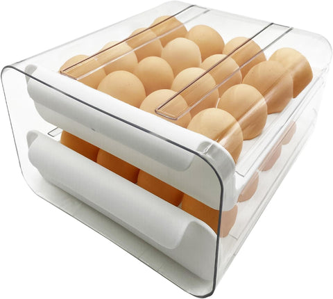 WAIZHIUA 32 Grid Egg Holder Storage Container Clear, condition used -very good, small marks