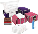 VOUNOT Set of 4 vacuum storage bag Large Capacity XXL Compression Bag- Compression box, Multi-coloured- used acceptable, open scruffy box