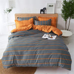 FANSU Single Duvet Set 4 Pcs, Orange&Grey, condition new, open, scruffy packaging