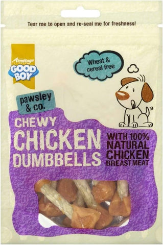 Good Boy Pawsley & Co. Chewy Chicken Dumbbells, 100g- best before 12/25