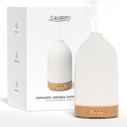 SALUBRITO Ceramic Essential Oil Diffuser, 100ml , new, open/scruffy box