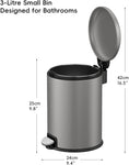 EKO Serene Step Bin, 3L Round Small Bin with Removable Inner Liner,Titanium Grey- new but open scruffy box