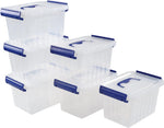 Bblina Clear Plastic Storage Boxes, 3 Liter Small Boxes with Lids, 6 Pack (clear color handle not like picture) new