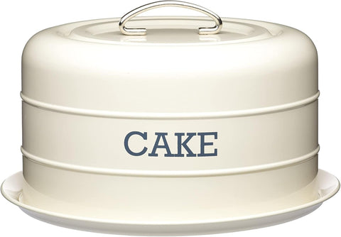 Living Nostalgia Kitchen Craft Airtight Cake Tin, New but few dents, paint chips, scratches on the lid, some paint chips & rust inside the lid, open, scruffy box