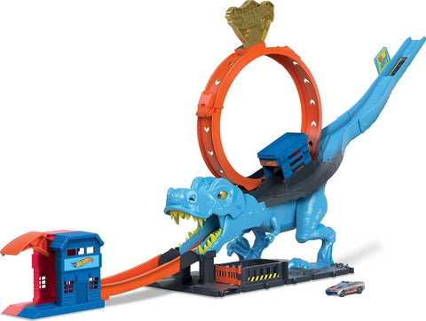 Hot Wheels City Racetrack, T-Rex Chomp Down, used-good condition, signs of use, no original packaging