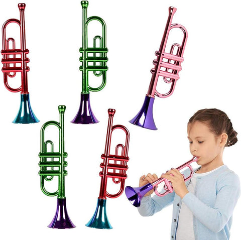 ArtCreativity 13 Inch Metallic Trumpets, Set of 5, New, open box
